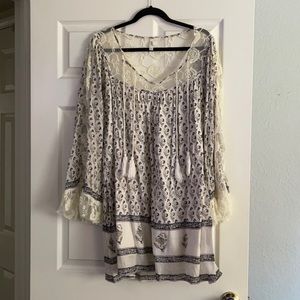 Free People Lace Sleeve Tunic Dress